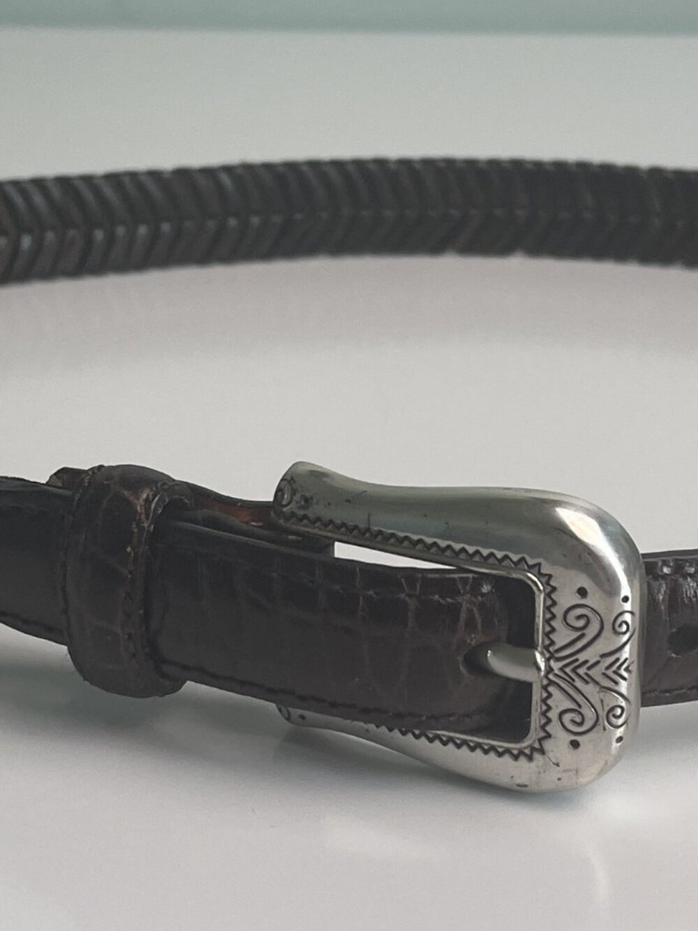 Brighton Brown Braided Woven Belt Size M/30 Vintage